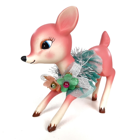 Retro Inspired Pink & Turquoise Reindeer Set - Picture 3 of 6